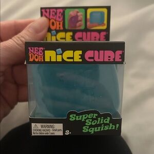 Nee Doh Nice Cube Super Solid Squish - Teal Blue